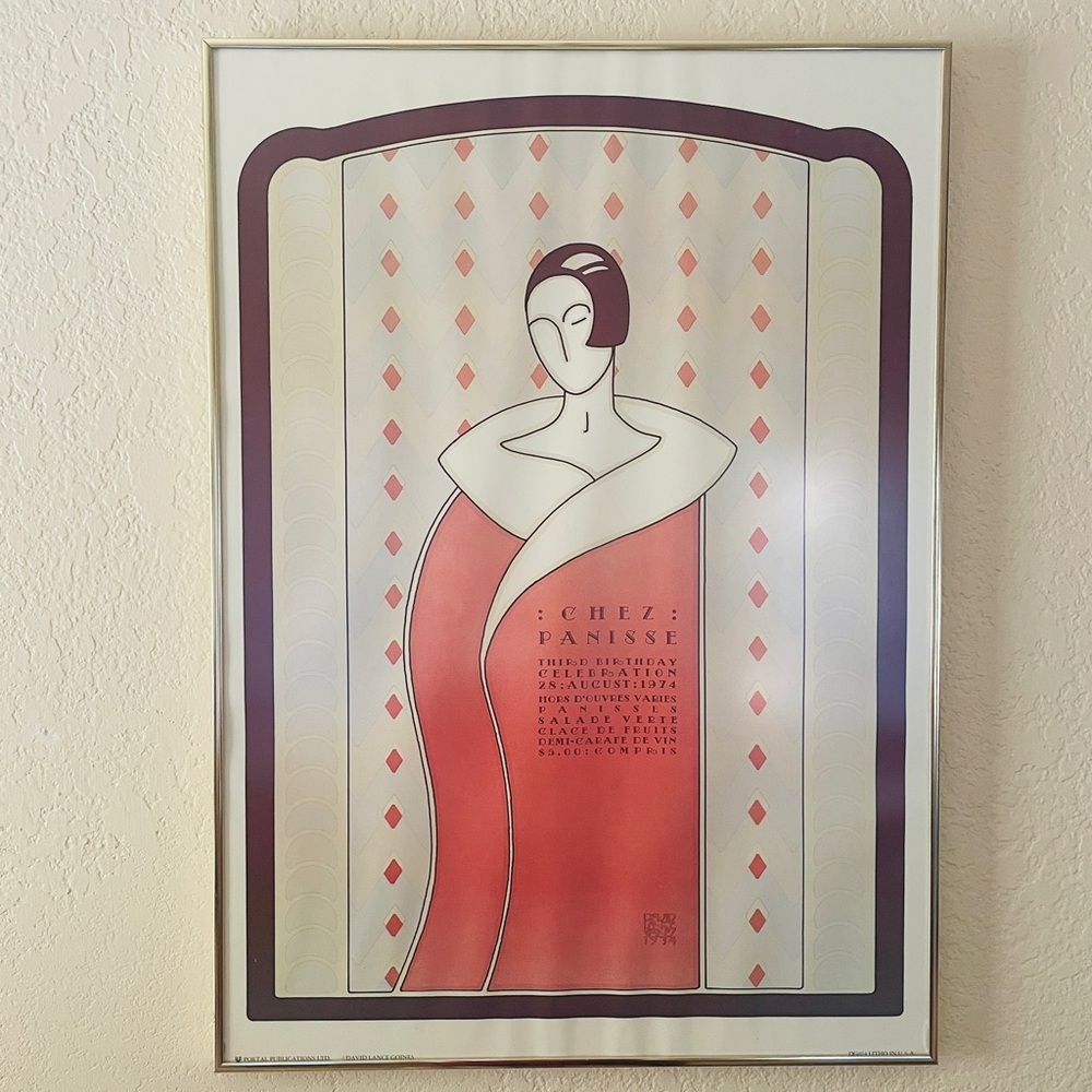 Vintage David Lance Goines Art Deco Lithograph ~Chez Panisse